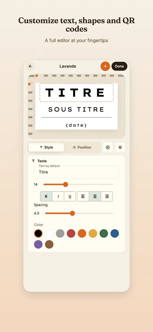 The Stick-it editor showing the layer list of a label