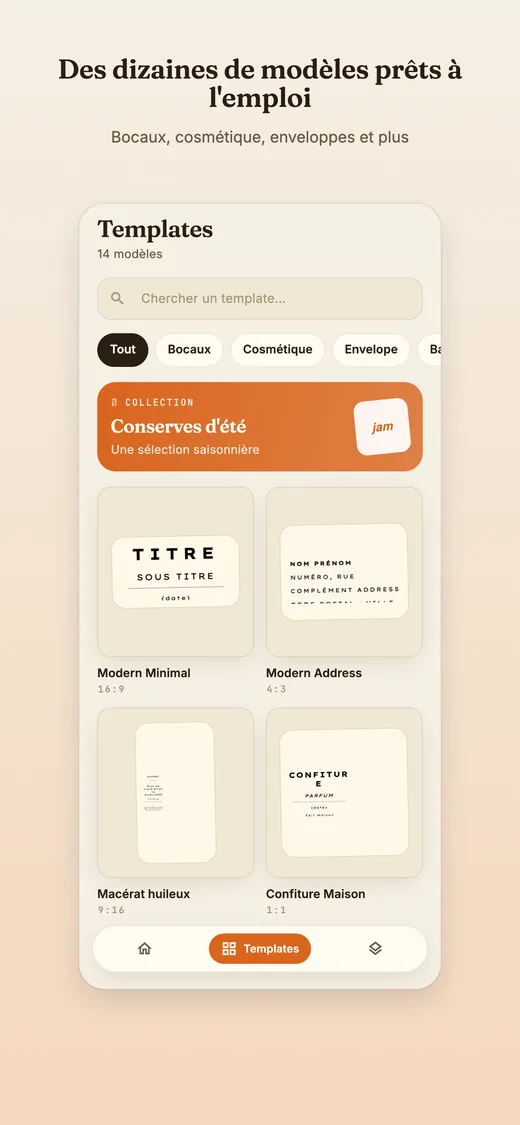 La bibliothèque de modèles de Stick-it, classée par catégorie